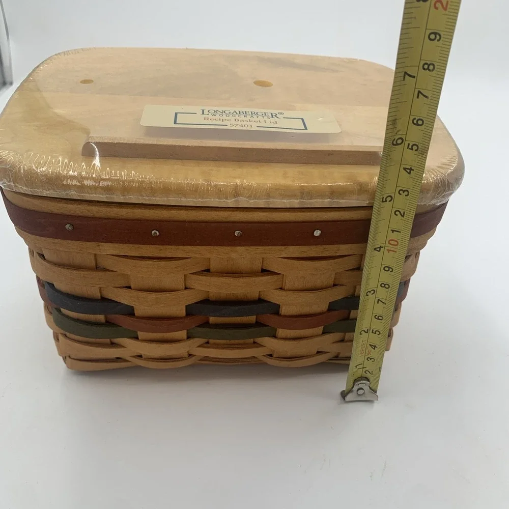 Vintage Longaberger 1994 Recipe Card Basket with Lid Shades of Autumn Collection - Picture 6 of 9